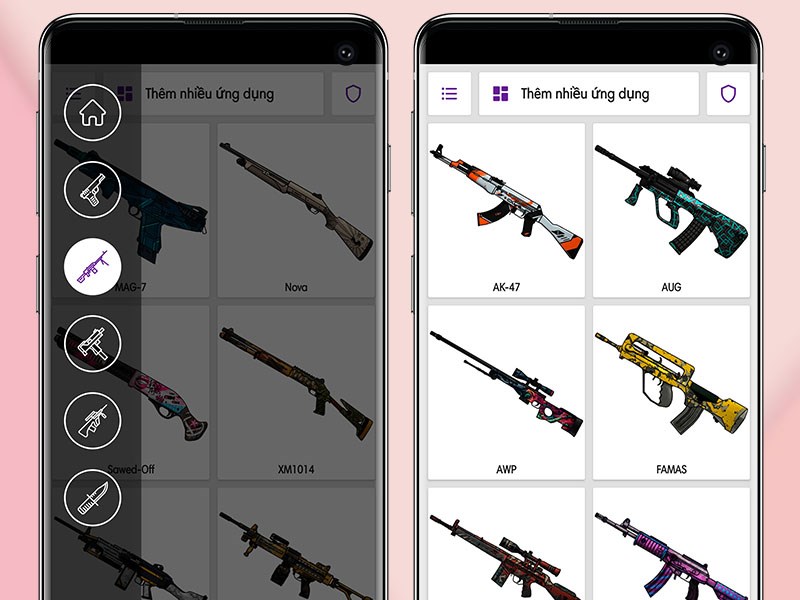 Bộ sưu tập đầy đủ c&aacute;c mẫu vũ kh&iacute;