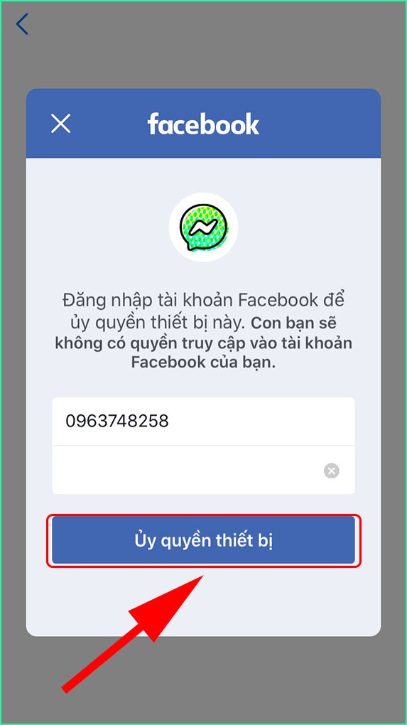 Đăng nhập tài khoản Facebook của người giám hộ