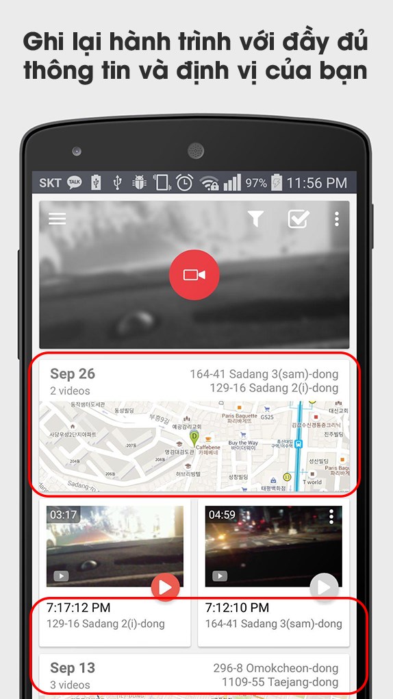 Ghi lại h&agrave;nh tr&igrave;nh với đầy đủ th&ocirc;ng tin v&agrave; định vị của bạn