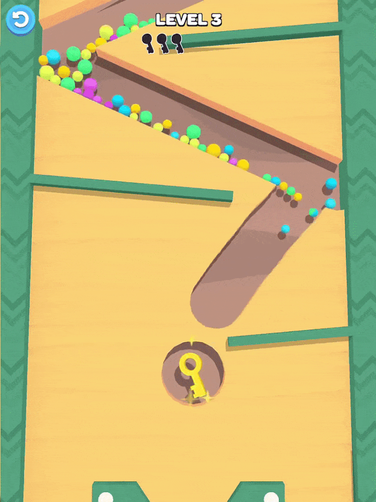 Thu thập chìa khóa để mở hộp quà trong Sand Balls