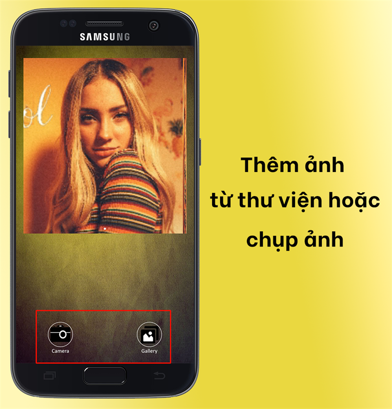 Thêm ảnh từ thư viện hoặc chụp trực tiếp