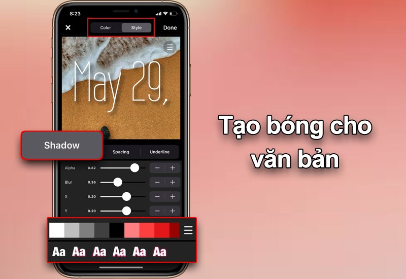 Tạo bóng cho văn bản