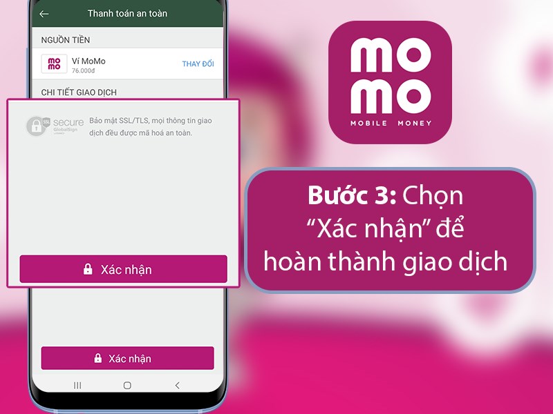 Xác nhận thanh toán thành công.