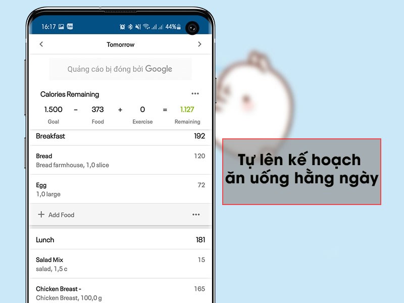 Tự lên kế hoạch ăn uống hằng ngày