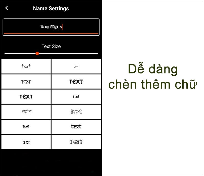 Ch&egrave;n chữ tr&ecirc;n ứng dụng Border Light