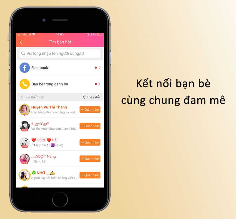 Dễ d&agrave;ng kết nối bạn b&egrave; c&ugrave;ng chung đam m&ecirc; ca h&aacute;t tr&ecirc;n ứng dụng NowKara