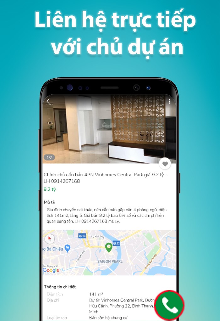 Gọi điện trực tiếp với chủ tin rao ngay trên ứng dụng