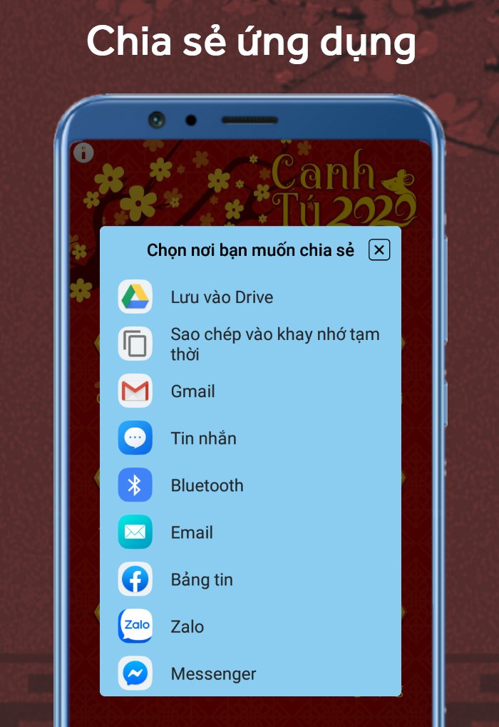 Chia sẻ ứng dụng nhanh chóng