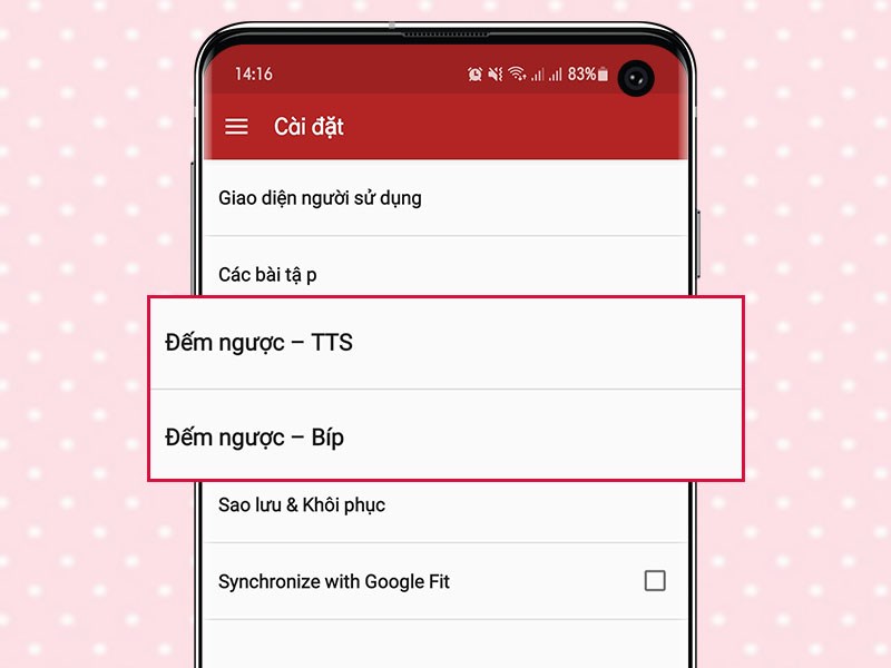 Tùy chỉnh các chế độ đếm ngược