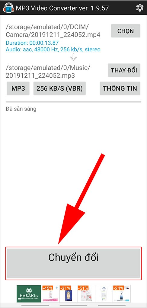 Chuyển đổi video sang MP3 trên ứng dụng Mp3 Video Converter