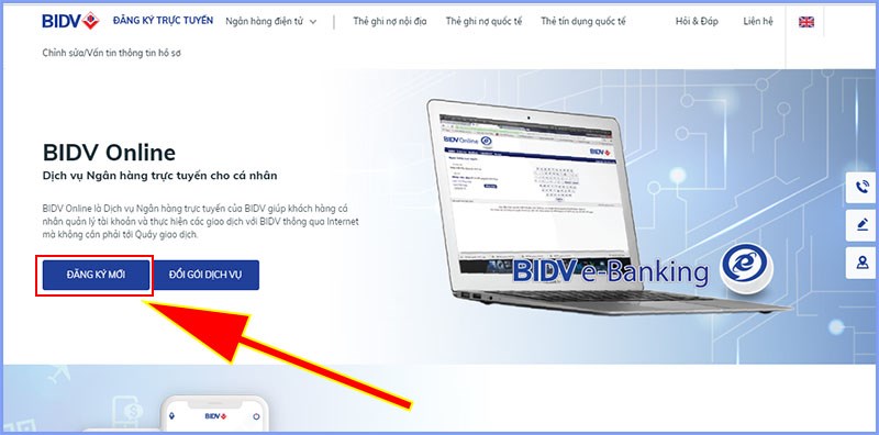 Đăng ký dịch vu BIDV online trên website