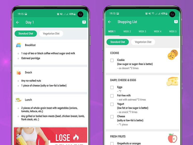 6. Cung cấp hàng trăm chế đô ăn kiêng