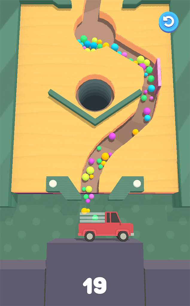 Đồ họa 3D đơn giản, nhiều màu sắc trong Sand Balls