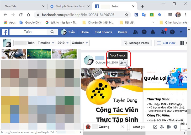 cá nhân Facebook của mình để xem kết quả.