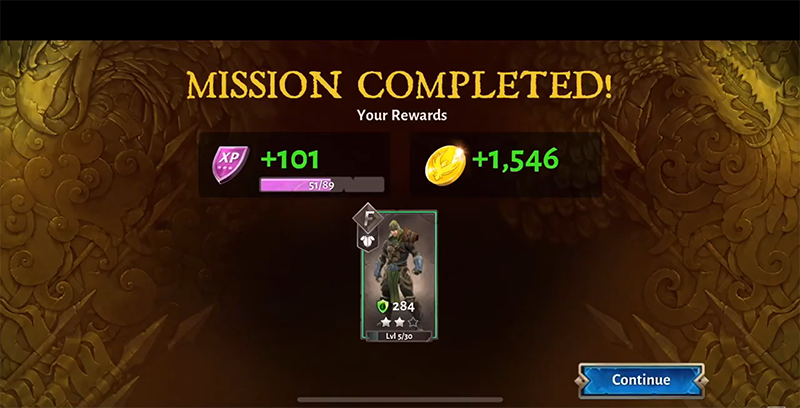 Phần thưởng sau khi hoàn thành nhiệm vụ trong Dungeon Hunter 5