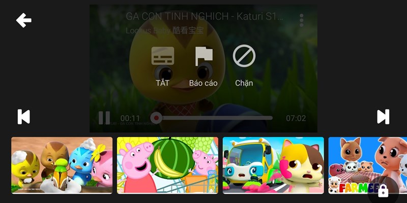 B&aacute;o c&aacute;o video kh&ocirc;ng ph&ugrave; hợp tr&ecirc;n Youtube Kids