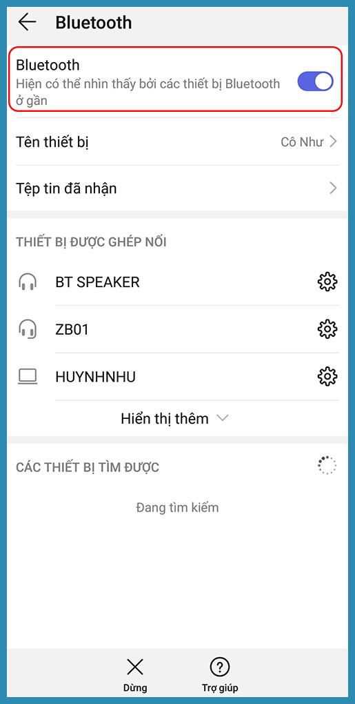  mở Bluetooth trên điện thoại lên