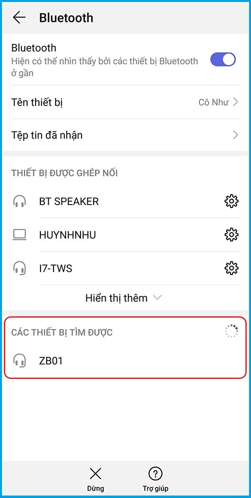 Dò tìm cho đến khi tên hãng tai nghe bạn đang sử dụng hiện lên thì nhấn kết nối.