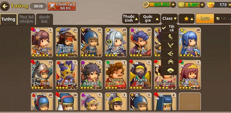 Mỗi vị tướng đều c&oacute; vai tr&ograve; ri&ecirc;ng 