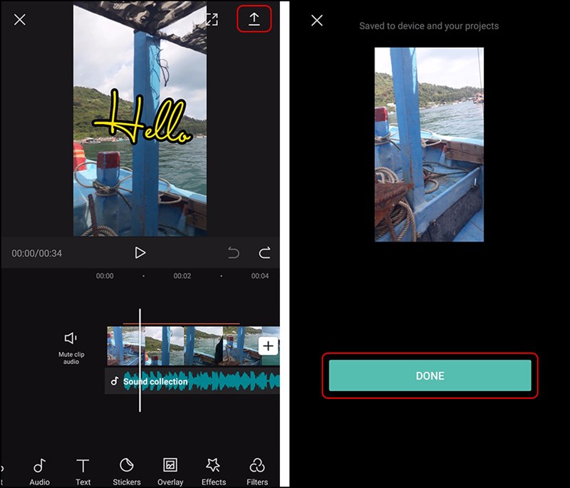 Lưu video sau khi chỉnh xong