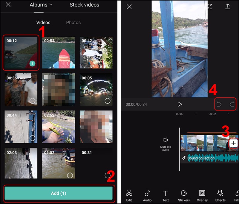 Chọn video cần chỉnh sửa