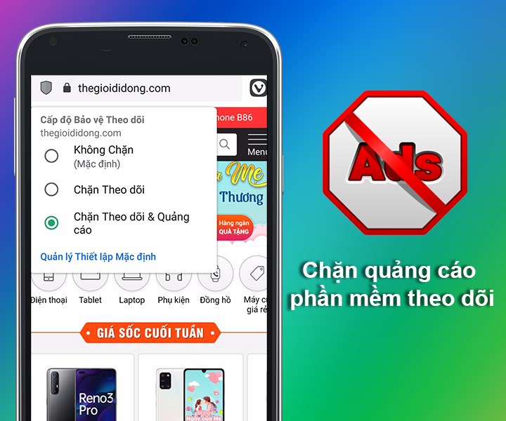 Chặn quảng c&aacute;o v&agrave; c&aacute;c phần mềm theo d&otilde;i
