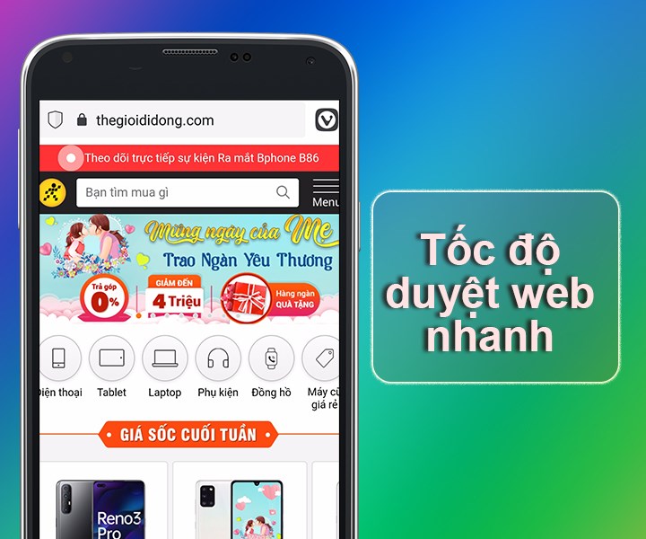 Tốc độ duyệt web nhanh