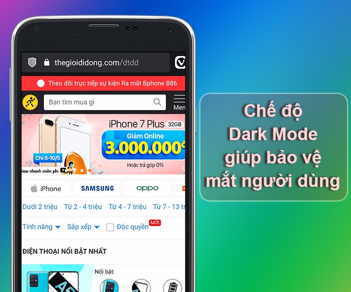 Chế độ Dark Mode gi&uacute;p bảo vệ mắt người d&ugrave;ng