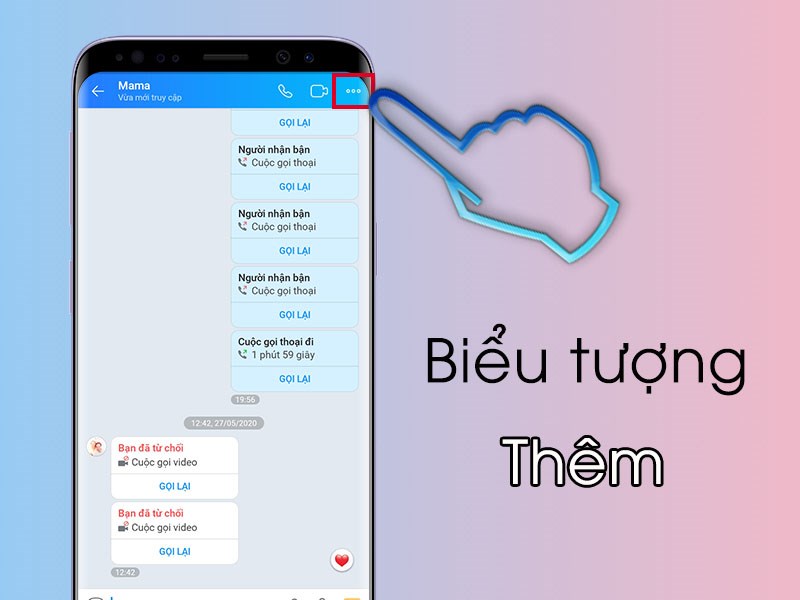 Truy cập vào biểu tượng Thêm ở góc phải màn hình