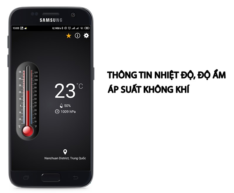 Nhiệt kế: Đo nhiệt độ trong nhà, ngoài trời bằng điện thoại