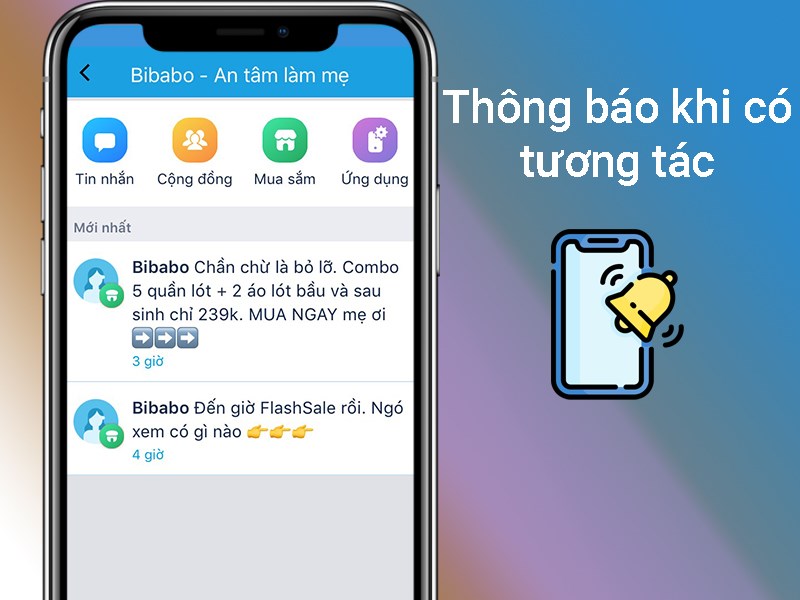 Thông báo khi có tương tác