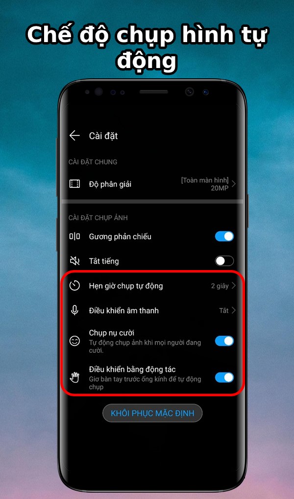 Chế độ chụp h&igrave;nh tự động