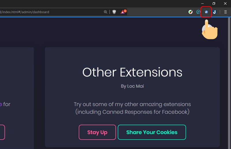 Nhấp vào biểu tượng Multiple Tools For Facebook để mở extension