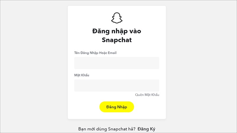 Truy cập đường dẫn và đăng nhập Snapchat