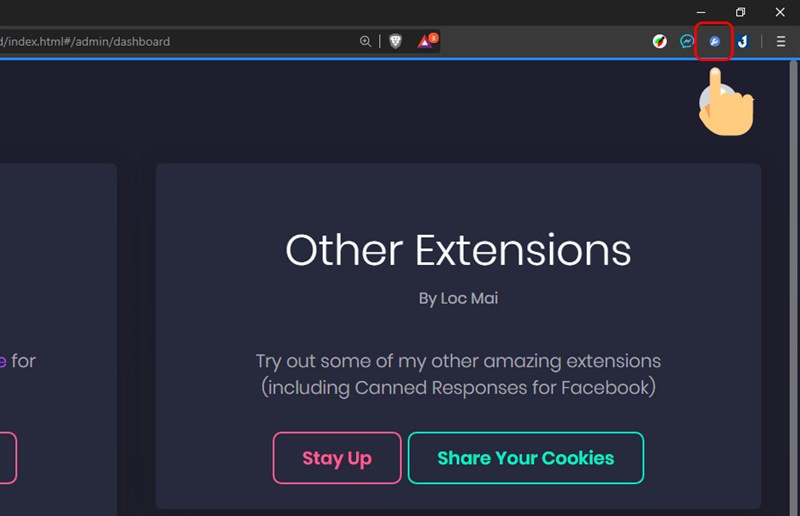 nhấp v&agrave;o biểu tượng Multiple Tools For Facebook tr&ecirc;n thanh c&ocirc;ng cụ