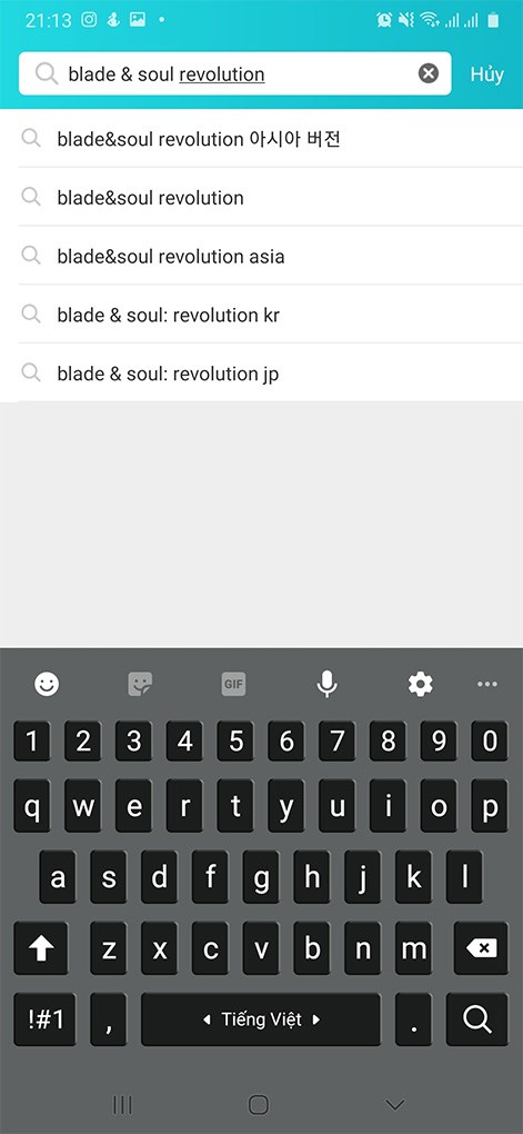 Mở taptap search: Blade&Soul Revolution.