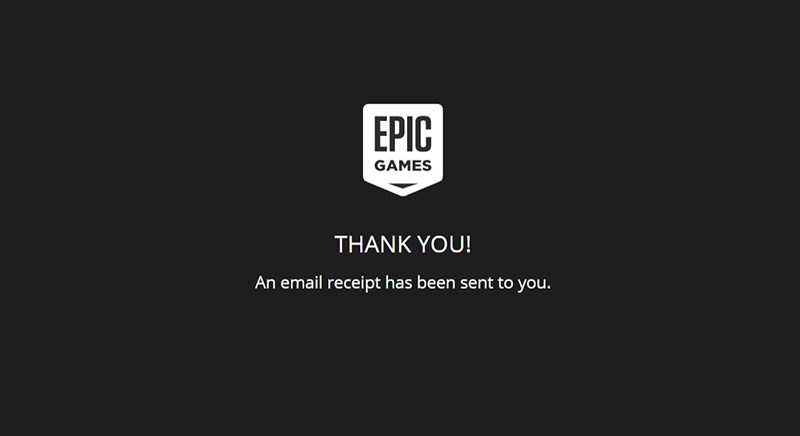 Khi có thông báo cảm ơn của Epic Games Store như bên dưới là bạn đã lấy game thành công rồi nhé!