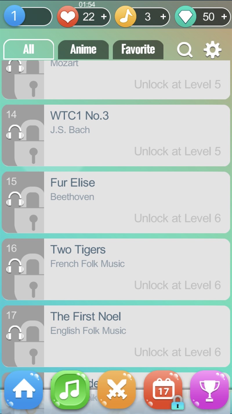 Mở kho&aacute; c&aacute;c b&agrave;i h&aacute;t tiếp theo bằng c&aacute;ch thu thập đủ 3 ng&ocirc;i sao cho mỗi b&agrave;i