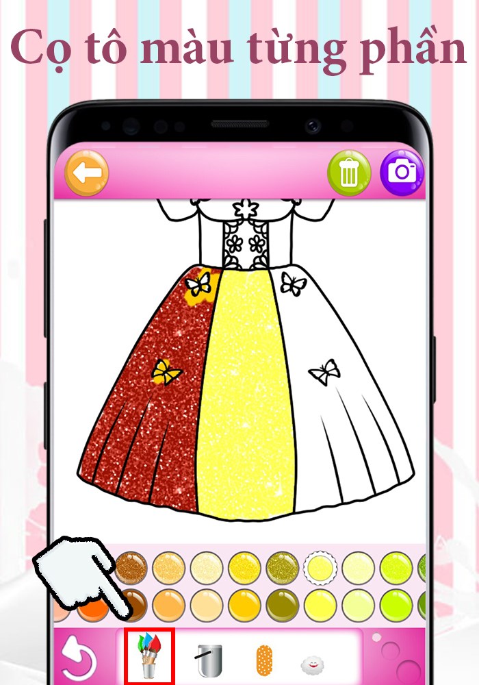 Cọ vẽ d&agrave;nh cho bạn tự chọn phần để t&ocirc; m&agrave;u