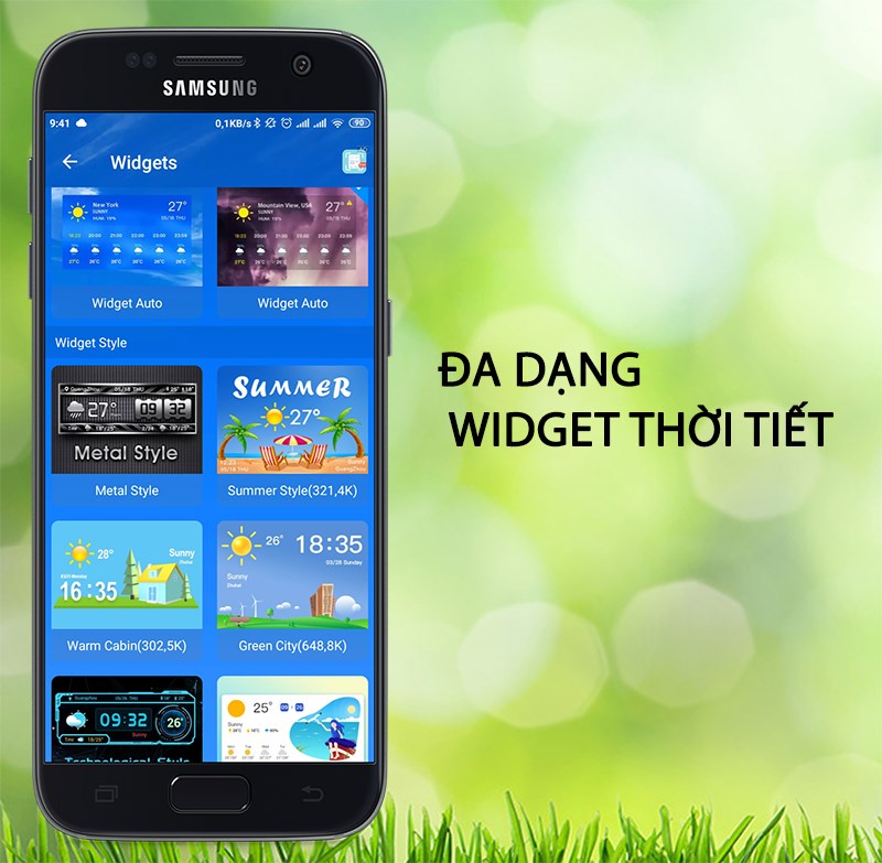 Đa dạng widget thời tiết