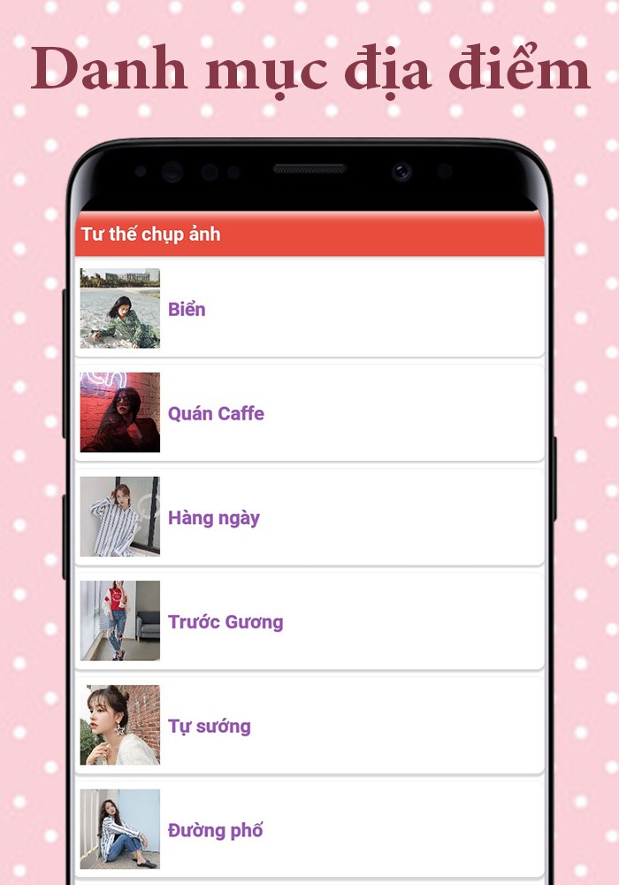 C&oacute; sẵn c&aacute;c danh mục địa điểm chụp ảnh cho bạn lựa chọn