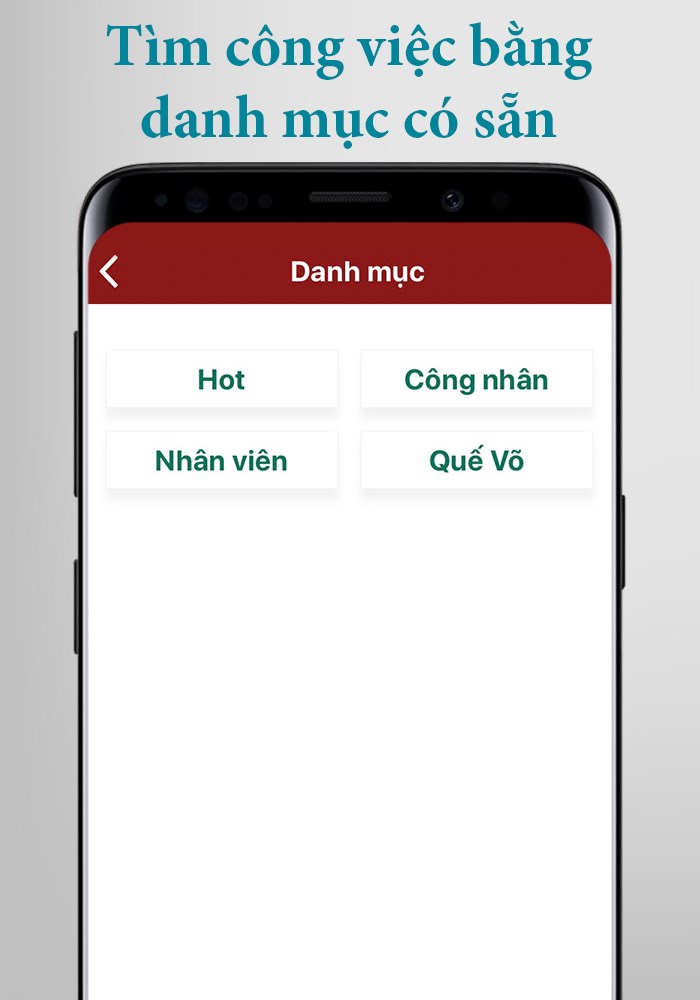 Tìm công việc nhanh từ danh mục có sẵn