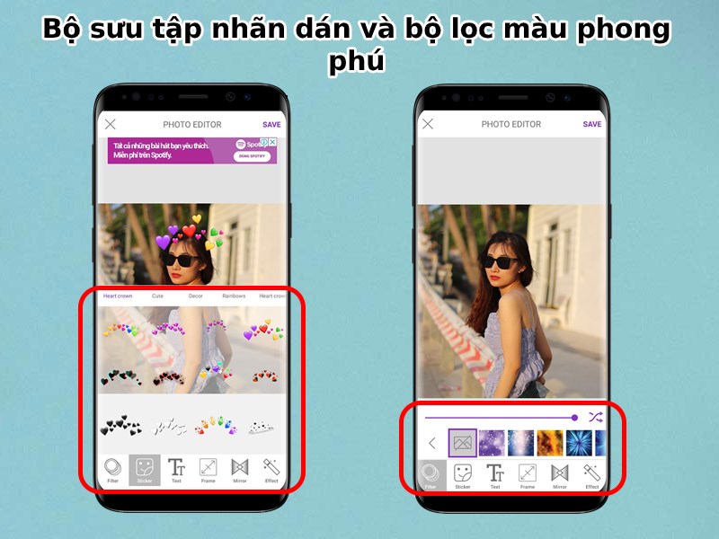 Bộ sưu tập nh&atilde;n d&aacute;n v&agrave; bộ lọc m&agrave;u phong ph&uacute;