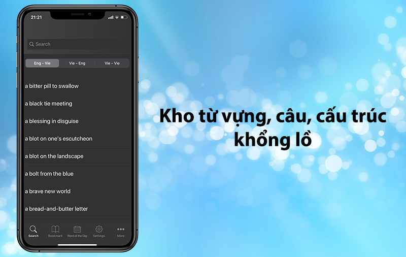 Kho từ vựng với hơn 400.000 từ, câu, cấu trúc ngữ pháp