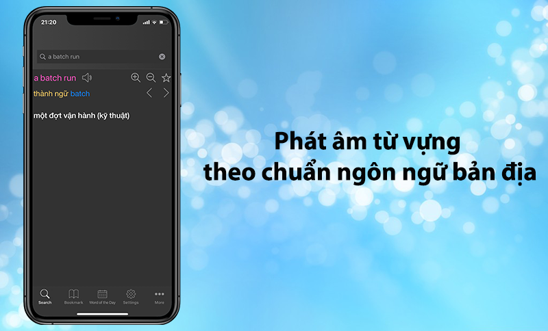 Hỗ trợ phát âm từ vựng theo chuẩn ngôn ngữ bản địa