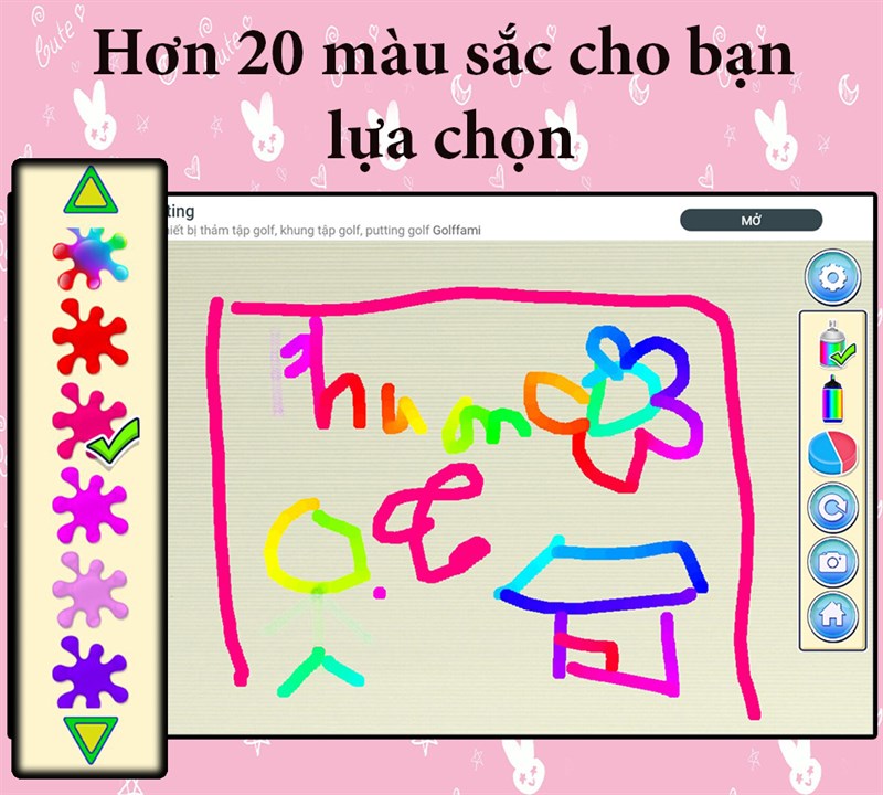 hơn 20 m&agrave;u sắc để vẽ