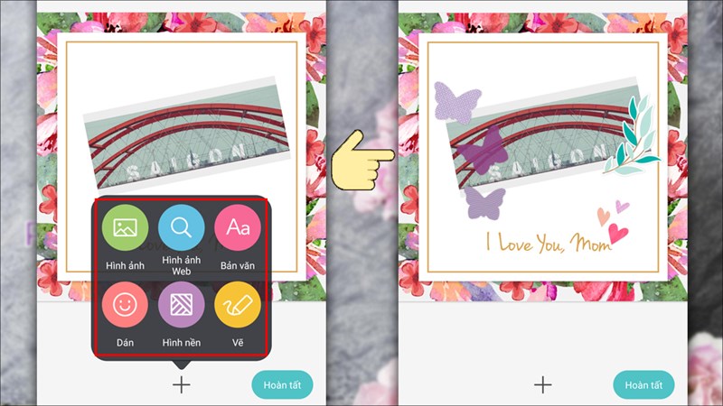Trang tr&iacute; th&ecirc;m cho tấm thiệp của bạn