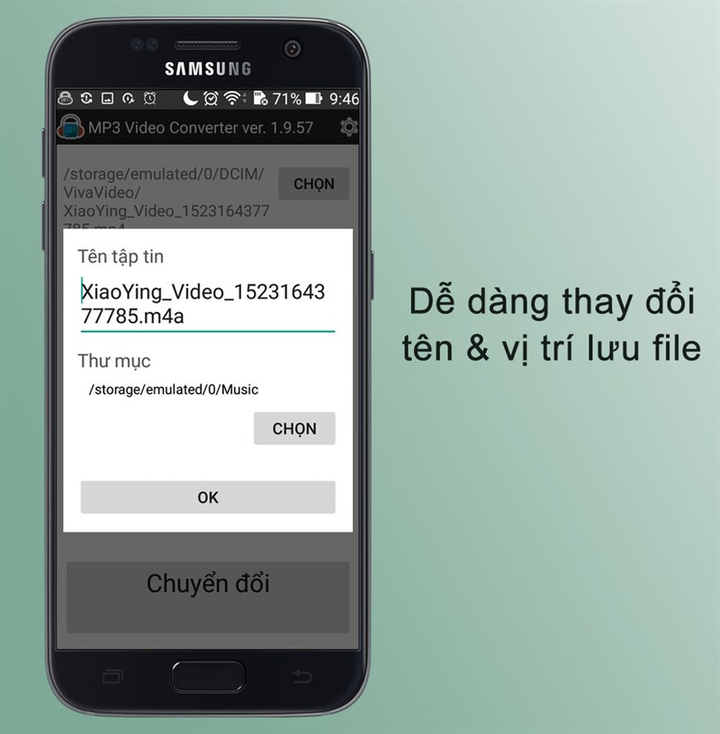 Thay đổi tên và vị trí lưu file trên ứng dụng MP3 Video Converter