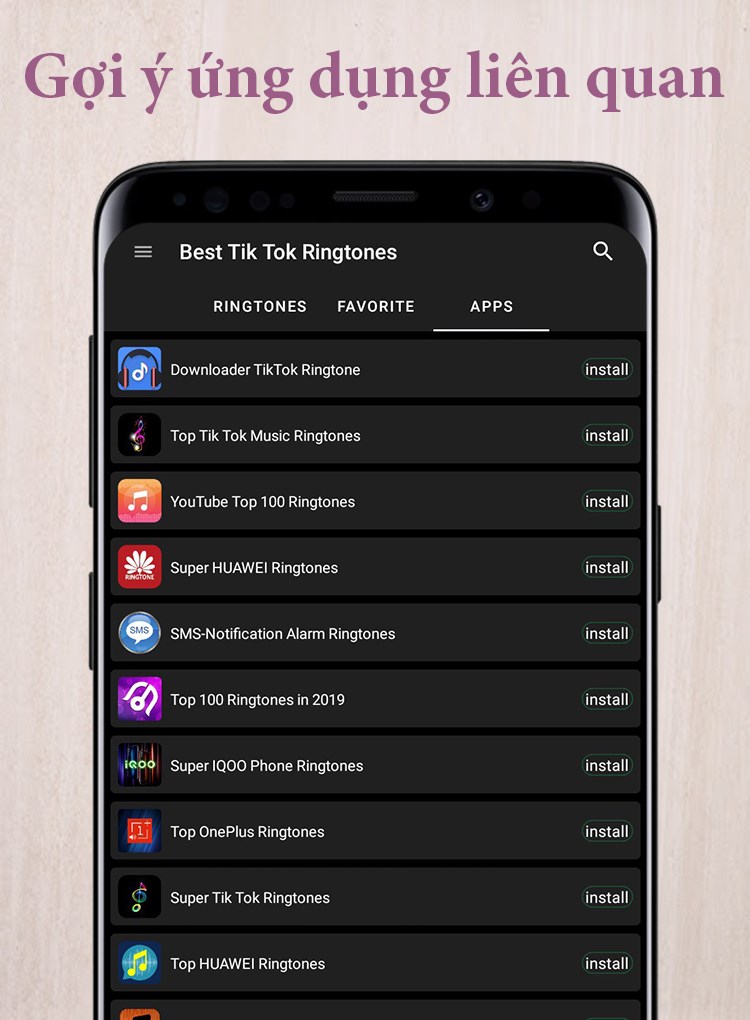 gGợi ý nhiều ứng dụng liên quan để có thể cài đặt về máy