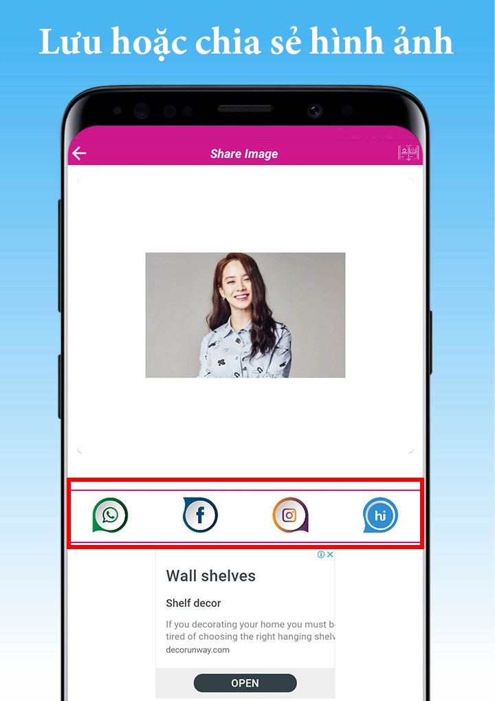 Lưu hoặc chia sẻ h&igrave;nh ảnh l&ecirc;n mạng x&atilde; hội